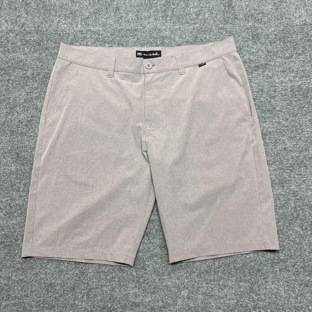 Travis Mathew Shorts Mens 36 Red Chino Stretch 11 Inch Inseam Casual Golf